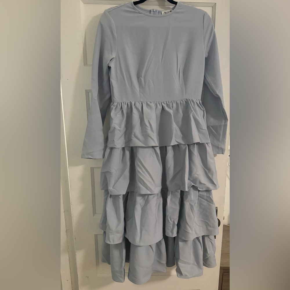 Blue ruffled dress